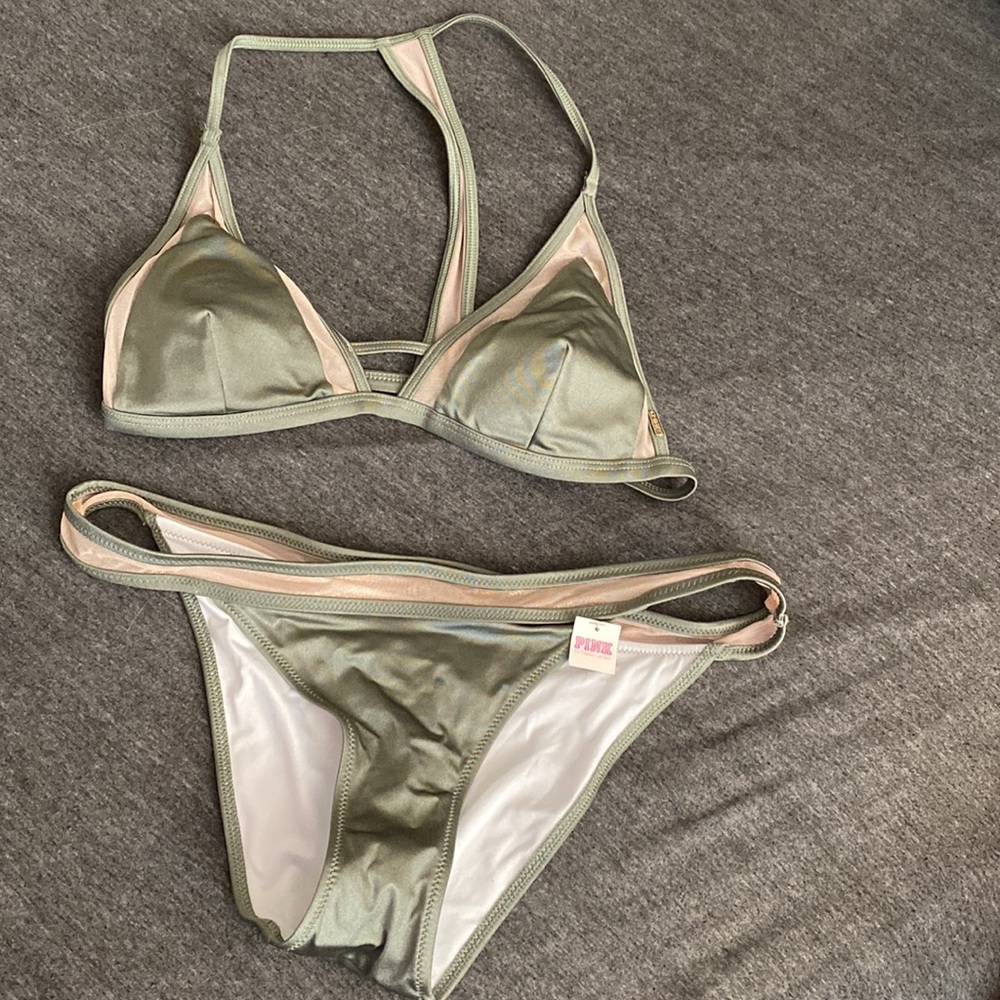 Pink Bikin bottom Large and triangle top Medium